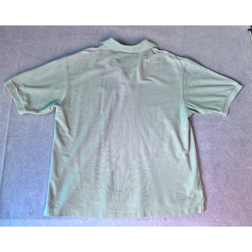 Two Golf Mens Polo Shirts Size L Nike Izod Green Cotton Blue Striped Blend - Picture 2 of 16